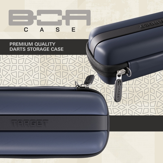 Pouzdro na šipky Target BOA Abgebildet ist ein Target BOA Dartcase in Navy und Dunkelgrau. Das Dartcase bietet Platz und Sicherheit für Dartsport-Zubehör.
