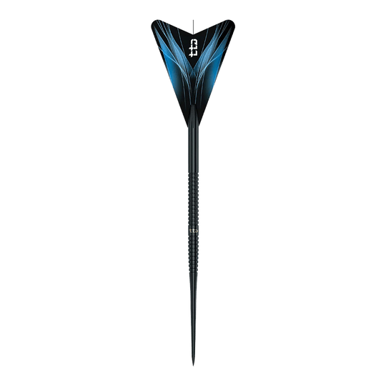 Caliburn TTD Complete Titanium T1 černé ocelové šipky - 5g Auf dem Bild befindet sich das Produkt Caliburn TTD Complete Titanium T1 Black Steeldarts - 5g. Das Dart-Set ist in Schwarz gehalten.