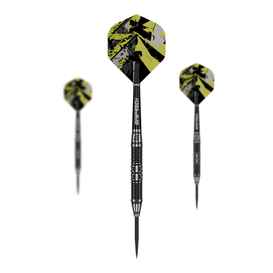 Šipky GOAT Dumbbell Steel Darts Auf dem Foto ist das Set GOAT Dumbbell Steeldarts zu sehen. Das Set enthält mehrere Steeldarts.