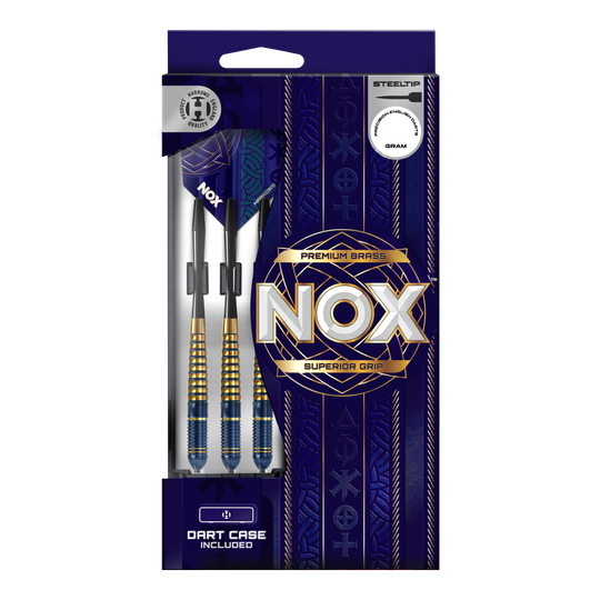 Šipky Harrows Nox Premium Brass Steel Zu sehen sind die Harrows Nox Premium Brass Steeldarts. Die Dartpfeile zeichnen sich durch ihre hohe Qualität und Robustheit aus.