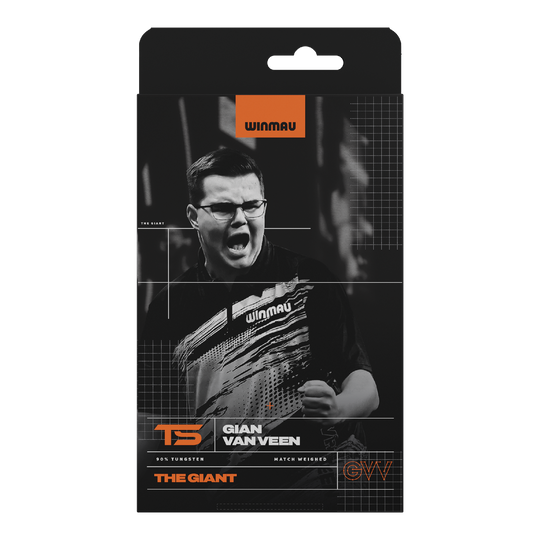 Ocelové šipky Winmau Gian Van Veen TS Switch Point Das Bild zeigt die Winmau Gian Van Veen TS Switch Point Steeldarts. Die Grafik stellt die Details der Darts dar.