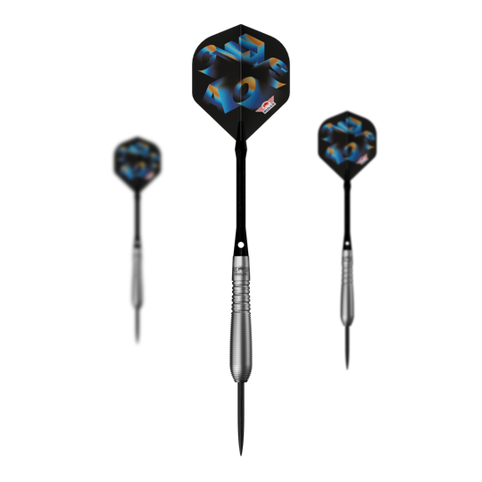 Ocelové šipky Bulls NL Chaos Blue - 23g Das Bild zeigt ein Set der Bulls NL Chaos Blue Steeldarts - 23g. Das Set besteht aus mehreren blauen Steeldarts.
