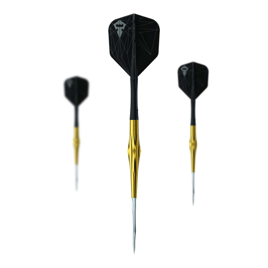 Ocelové šipky Caliburn Starships Series Sunspear - 19g Das Bild zeigt ein Set der Caliburn Starships Series Sunspear Steeldarts mit 19 Gramm. Das Set richtet sich an Dartspieler aller Erfahrungsstufen.