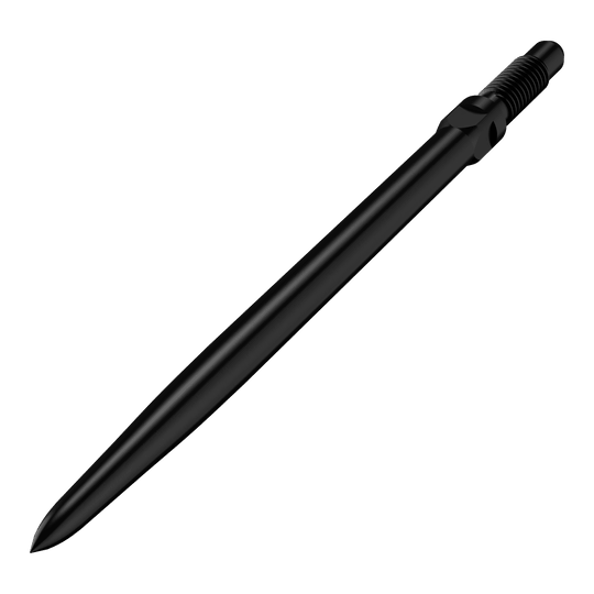 Špičky šipek Bulls NL Convertible Point - hladké - černé Abgebildet ist ein Produkt mit der Bezeichnung BU57701_BullsNL_Convertible_Points_Smooth_Schwarz_36mm_2. Das Bild zeigt wahrscheinlich eine schwarze, glatte Dartspitze in 36 mm Länge.