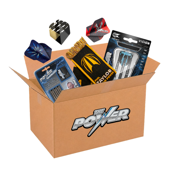 McDartova záhadná krabička - Phil Taylor Softdart Zu sehen ist die McDart Mystery Box - Phil Taylor Softdart. Das Produkt richtet sich an Fans von Phil Taylor Softdarts.