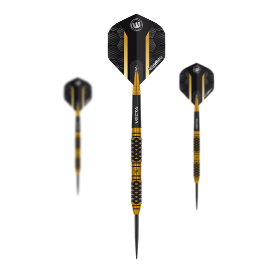 Ocelové šipky Winmau Team 360 Bradley Van Der Velden - 22g Das Bild zeigt ein Set der Winmau Team 360 Bradley Van Der Velden Steeldarts mit 22g. Das Foto konzentriert sich auf die Zusammenstellung des Dartsets.
