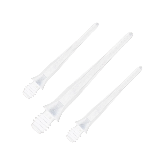 Měkké hroty na šipky Caliburn 2BA, bílé - balení 50 kusů Abgebildet sind Caliburn 2BA Softdartspitzen in Weiß im 50er Pack. Die Spitzen sind für Softdarts geeignet und in einer Verpackungseinheit dargestellt.