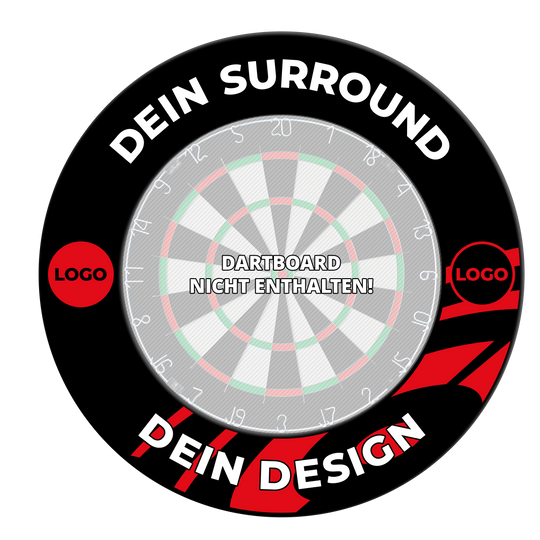 Obložení terče s vaším designem Ein Bild mit dem Namen MSF-Schwarz_Dartboard_Surround_Wunschdruck_Schwarz_3. Es zeigt vermutlich eine weitere Ansicht eines schwarzen Dartboard-Surrounds mit Wunschdruck.