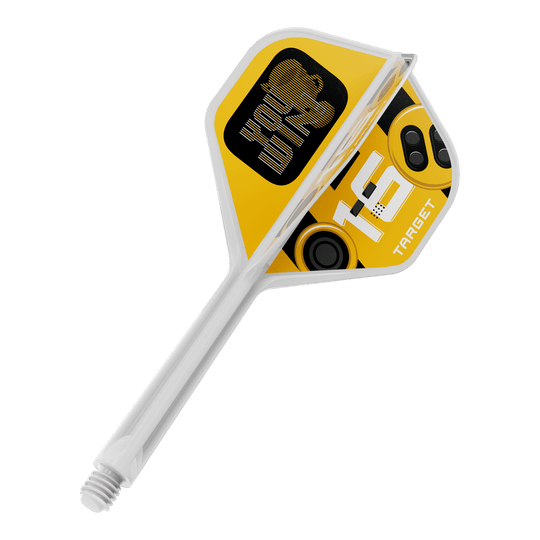 Das Bild zeigt einen Dart-Flug in Standardform, vermutlich das K-Flex YouWin No2 mit einer Länge von 33mm. Er wird meist als Ersatzteil für Darts verwendet.