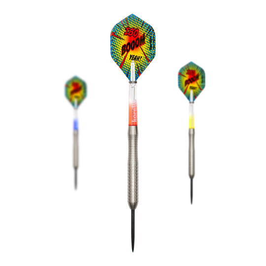 Ocelové šipky Karella Comic Line CL-2 - 23g Dies ist ein Satz Karella Comic Line CL-2 Steeldarts - 23g. Die Steeldarts werden zusammen präsentiert.