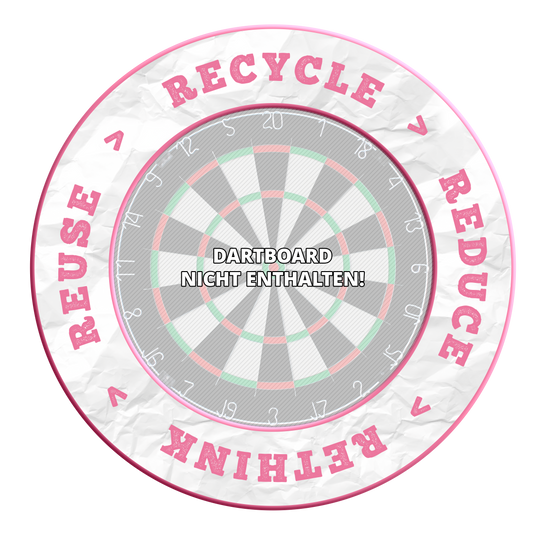 McDart Recyklace Snížení Přehodnocení Znovupoužití Obložení terče Das Bild zeigt ein Produkt mit dem Dateinamen MSF-C10_McDart_Recyle_Reuse_Reduce_Rethink_Surround_Rosa_3. Auf dem Bild ist kein Produktname angegeben.