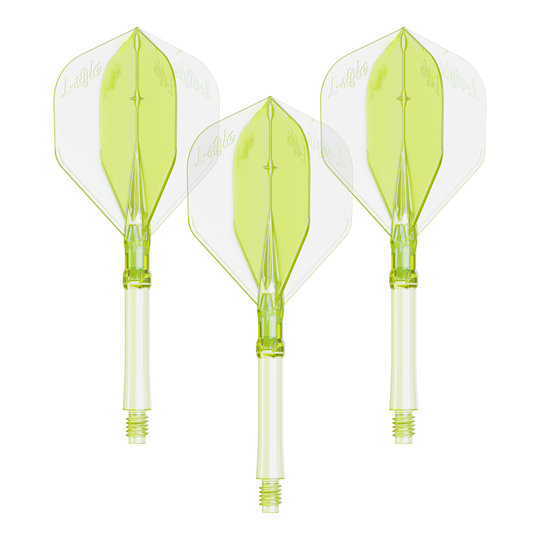 Letky L-Style L-Sytem - neonově žluté Das Foto zeigt ein Set Dart Flights in Neon-Gelb, große Größe. Die Flights sind für das L-Style L-System geeignet.