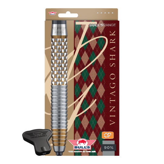 Ocelové šipky Bulls NL Vintage Shark Convertible Points Abgebildet sind die Bulls NL Vintago Shark Convertible Points Steeldarts. Sie verfügen über austauschbare Spitzen und eine strukturierte Oberfläche.