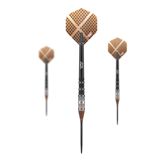 Bulls NL Max Hopp 95% konvertibilní body Steeldarts Das Bild zeigt die Bulls NL Max Hopp 95% Convertible Points Steeldarts als Set. Ideal für professionelle Spieler und Sammler.