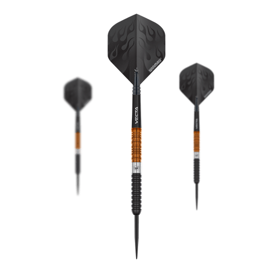 Das Bild zeigt ein Set der Winmau Team 360 Ben Townley Steeldarts - 23g. Diese Darts eignen sich perfekt für Turnierspieler.