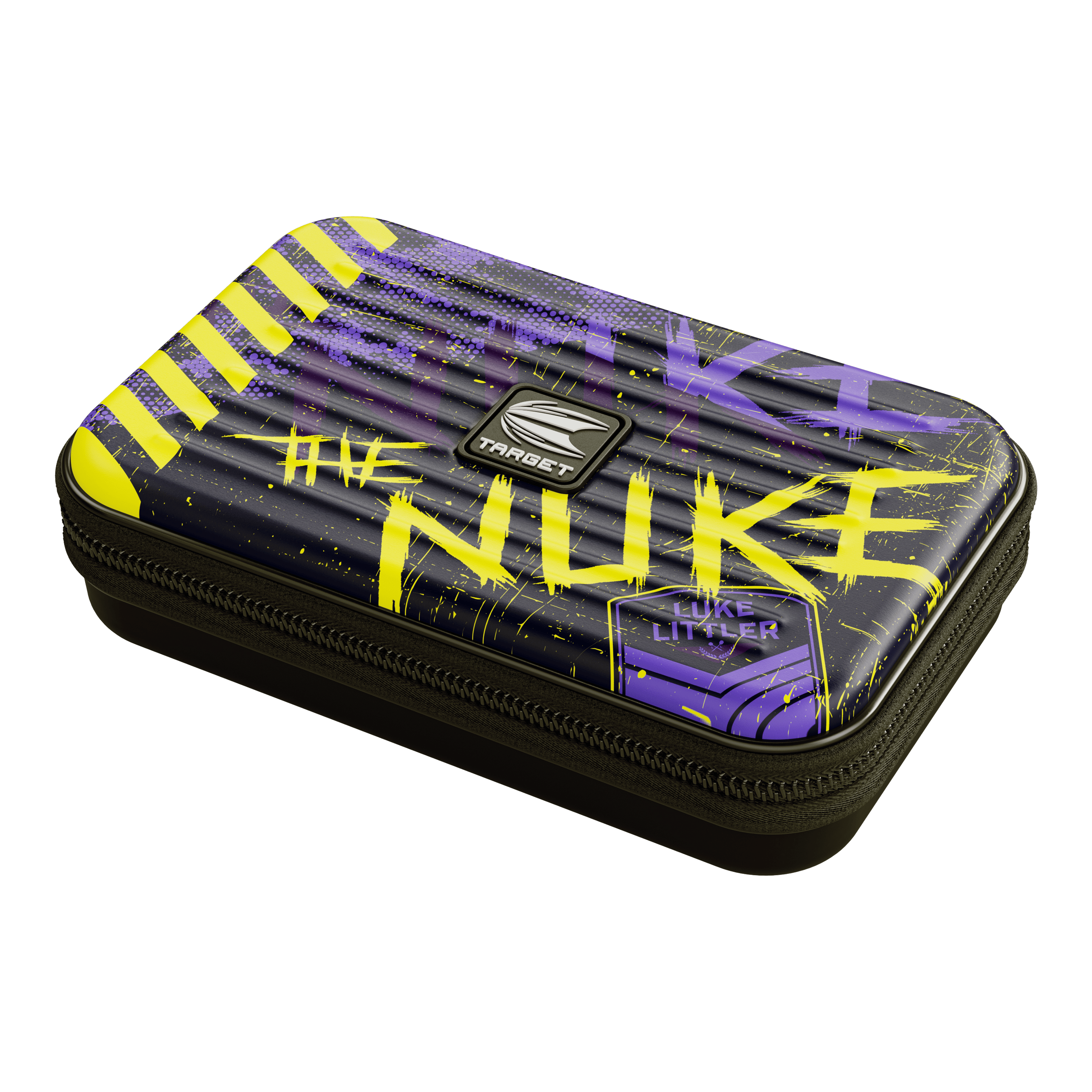 Hier ist das Target Takoma Luke Littler XL Dartcase zu sehen. Es eignet sich zur Aufbewahrung und zum Transport von Dartzubehör.