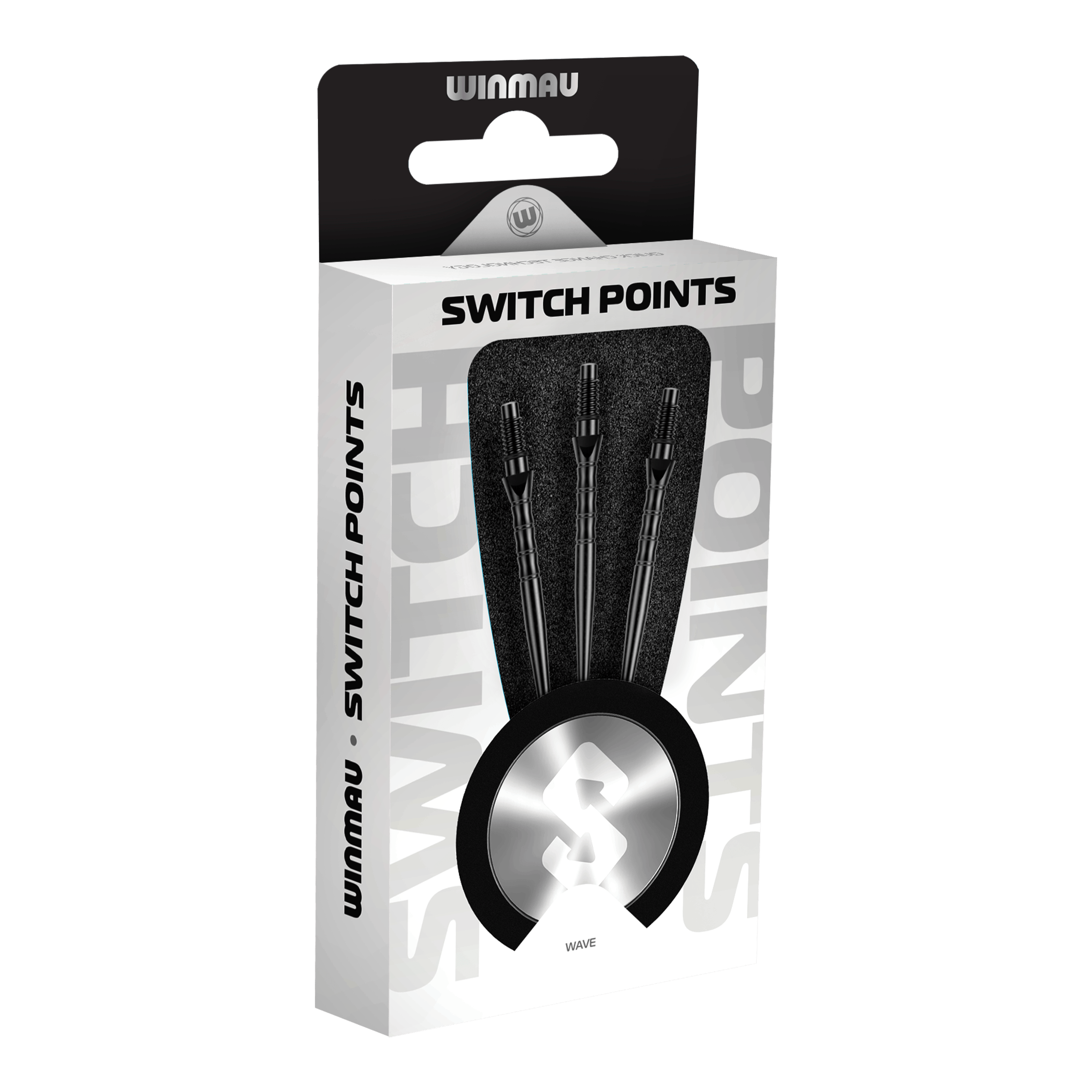 Ocelové hroty na šipky Winmau Switch Point Wave - černé Zu sehen sind die Winmau Switch Point Wave Steeldartspitzen in Schwarz. Diese Steeldartspitzen eignen sich optimal für ein präzises Dartspiel.