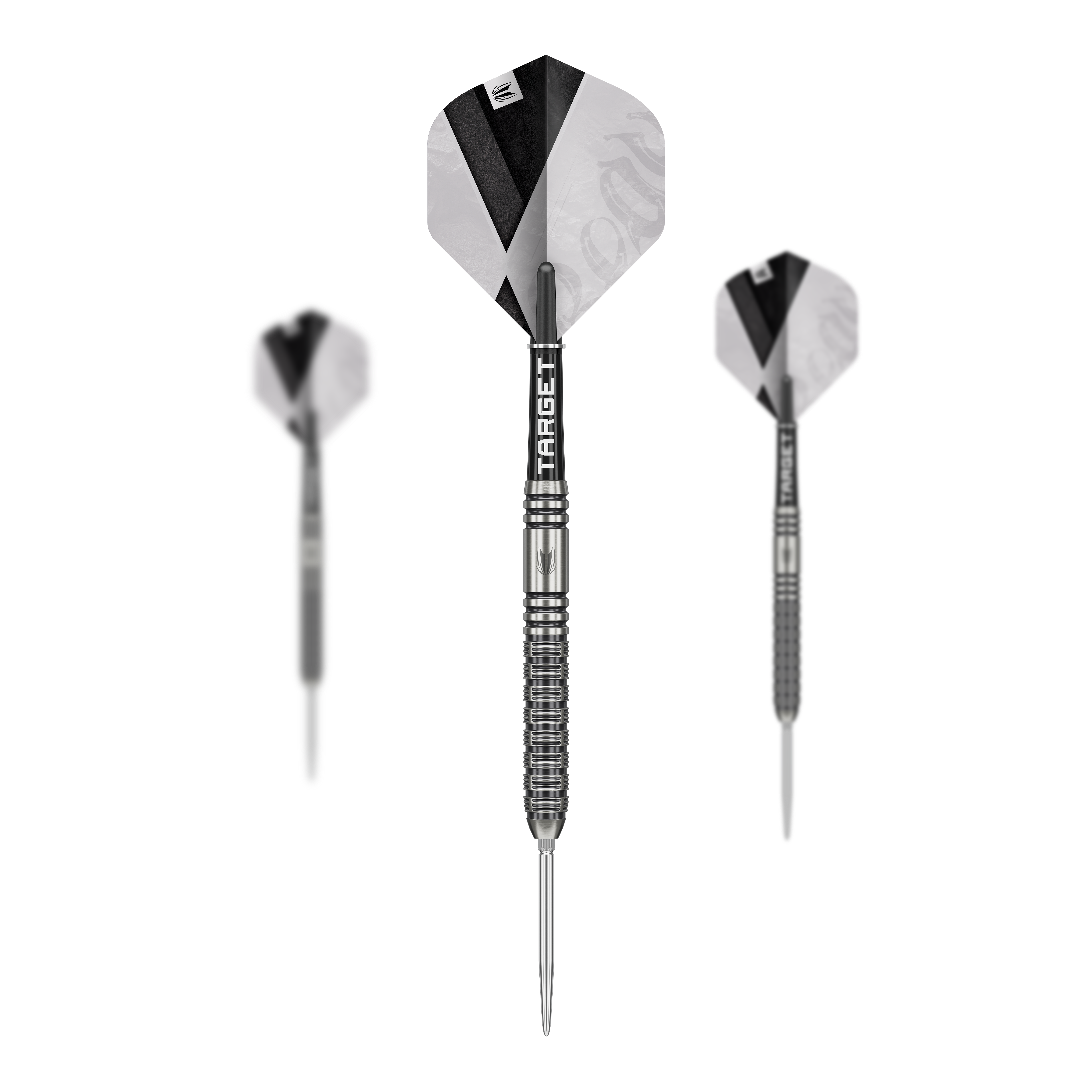Abgebildet ist das Produkt Target Beau Greaves GEN1 Swiss Point Steeldarts. Es handelt sich um hochwertige Steeldarts für Präzisionsspiele.
