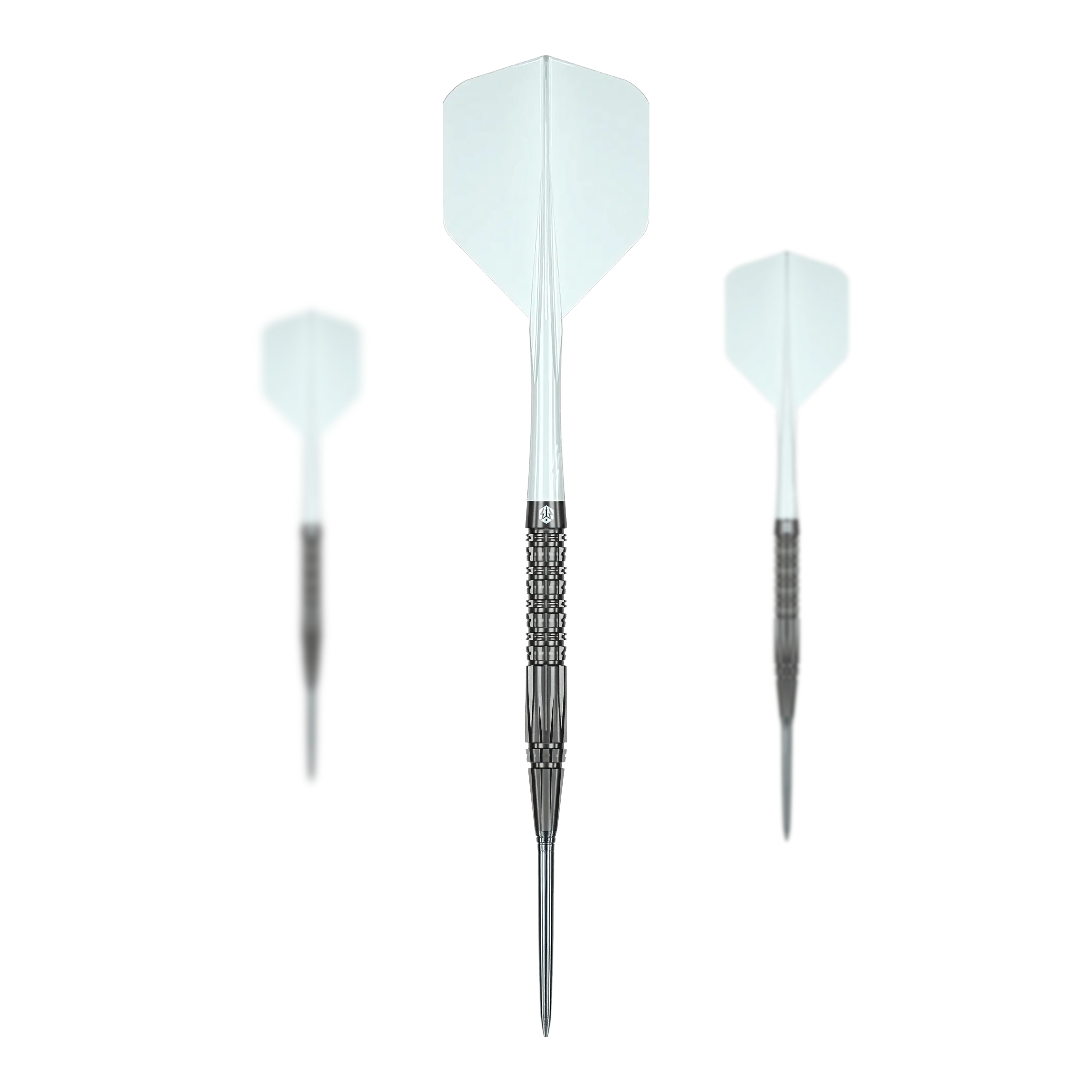 Dieses Bild zeigt das Set der Caliburn Prisma P2 Steeldarts mit einem Gewicht von 20,5g. Die Steeldarts sind für das Dartspiel geeignet.